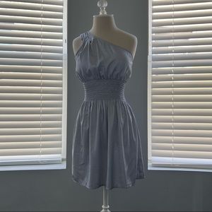 Silver One-Shoulder Mini Dress